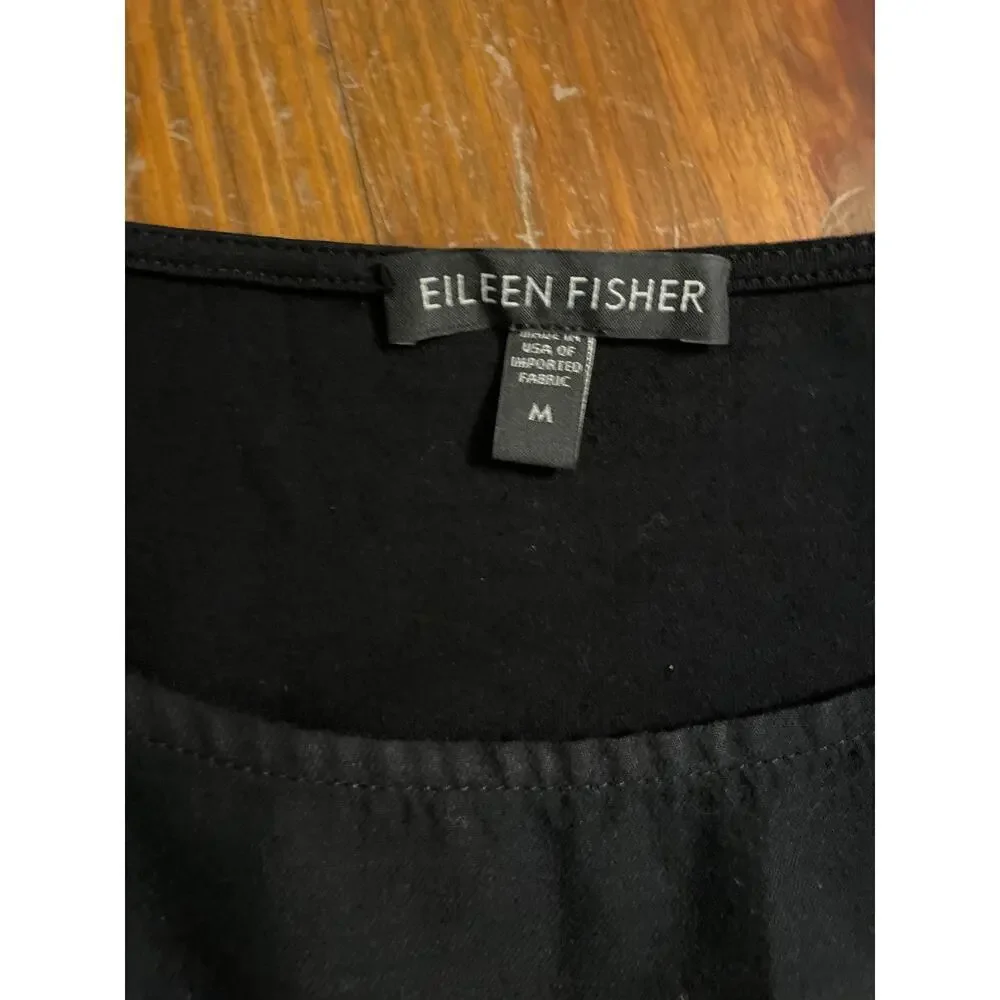 Eileen Fisher Black & White Tribal Geometric Lightweight Tank, M - Picture 3 of 4